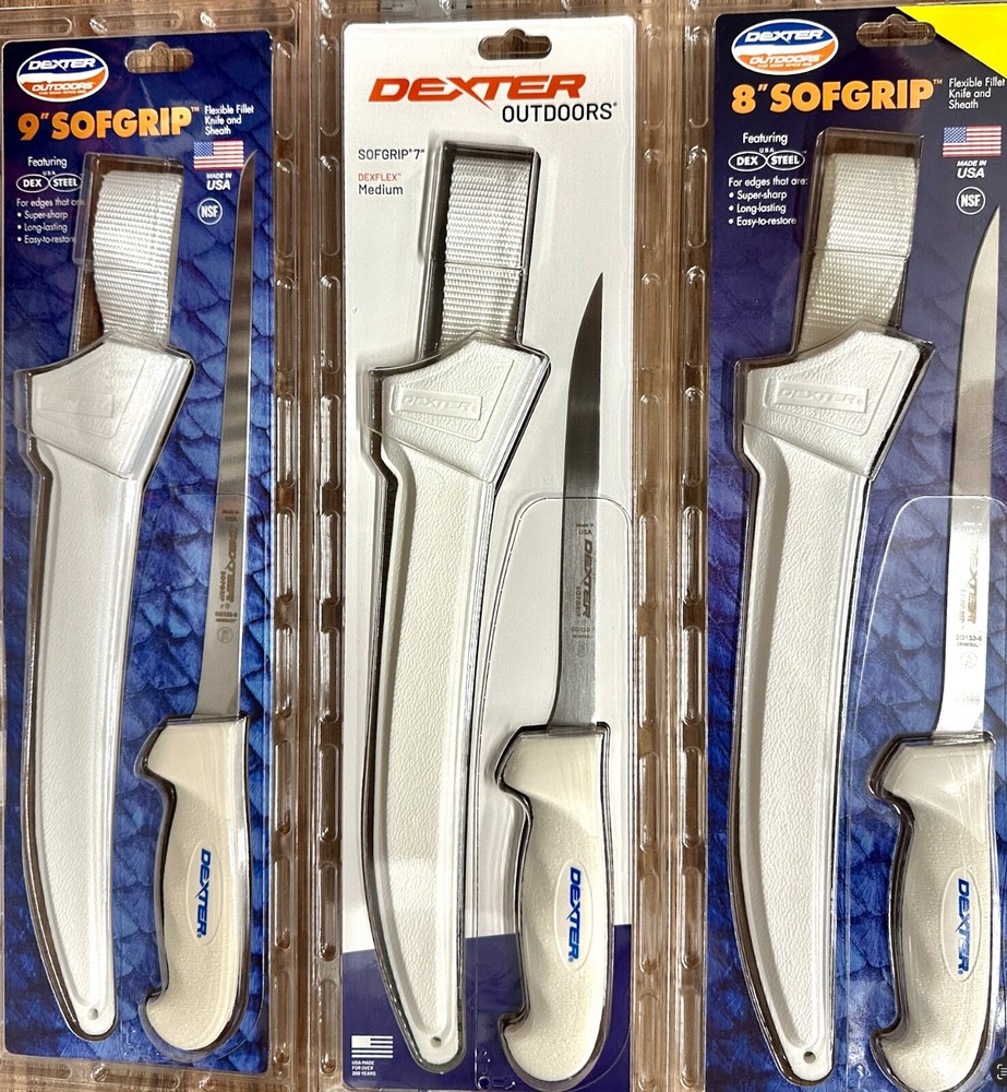 Dexter Russell Sofgrip Combo Hunting Fish Knife Kits w/Case-Sheath..Pick Size