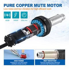 Hot Air Plastic Welder 1600W PVC TPO Vinyl Heat Gun Torch & 7 Accessories