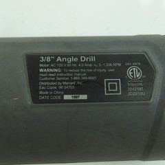 Performax 3/8″ Corded Electric Angle Drill 120VAC 0-1200RPM Tested