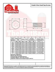 1/2″-20 Grade 8 Hex Cap Screws FINE Thread SAE Hex Bolts (Pick Length & Qty)