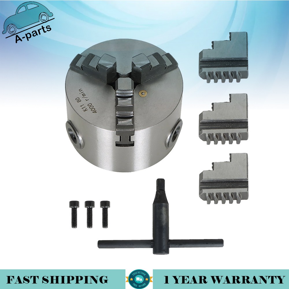 3 Jaw Lathe Chuck Manual Chuck 3″ K11-80 80mm Self-centering Lathe Drilling Part
