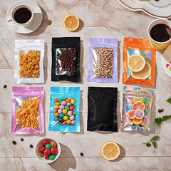 100 Pack Holographic Packaging Resealable Bags for Small Business -4 x 6 Inch Po