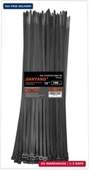 12 Inch Zip Ties Double Sided Toothed,100 LBS Tensile Strength Heavy Duty Cable