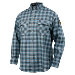 Black Stallion FS9-PGY Flame-Resistant Cotton Work Shirt, Gray Plaid Size XL