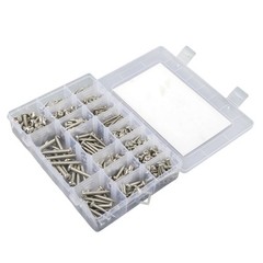 550Pcs 304 SS Wood Screws, Phillips Head #4 #6 #8 #10 #12 Assortment