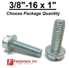 3/8-16 x 1″ Hex Bolt Thread Cutting Screw Zinc Plated Type F Self Tapping