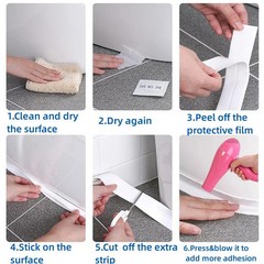 1/2/3.2M PVC Self-adhesive Sealing Tape Waterproof Oil-Proof Kitchen Sink Edge