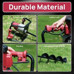 1500W Electric Post Hole Digger Earth Auger with 6″” Digging Auger Bit