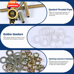 Antique Brass Lamp Repair Hardware Kit – 5 Sizes, 60 One Size,