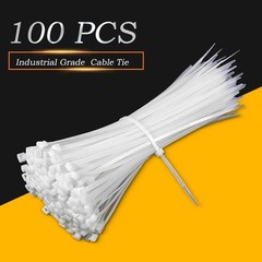 100pcs Cable Ties Black & White Premium Zip Ties Cable Tidy Long Short Small All
