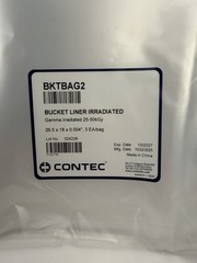 Contec BKTBAG2 Irradiated Bucket Liners 25-50kGy 26.5x18x0.004″ Qty.15×3 -45 bag