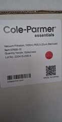 48-Pack Cole-Parmer Bottle Top Aspirator System PES Membrane 0.22 um 1000 ml