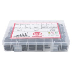 550Pcs 304 Stainless Black Wood Screws, Phillips Pan Head Assortment
