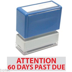 Attention 60 Days Past Due -JYP PA1040 Pre-Inked Rubber Stamp (Red Ink)
