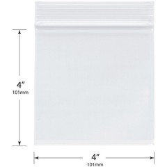 Plymor 4″ x 4″, 2 Mil Zipper Reclosable Plastic Bags
