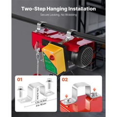 Uimoso Electric Hoist 2200lbs Crane Winch ,Wireless Remote ,1600W Motor 110V