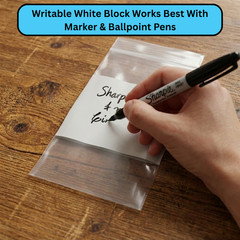 2 Mil Clear Reclosable Poly Bags with White Block Zipper 6″x 9″ Pack of 2000