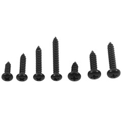550Pcs 304 Stainless Black Wood Screws, Phillips Pan Head Assortment