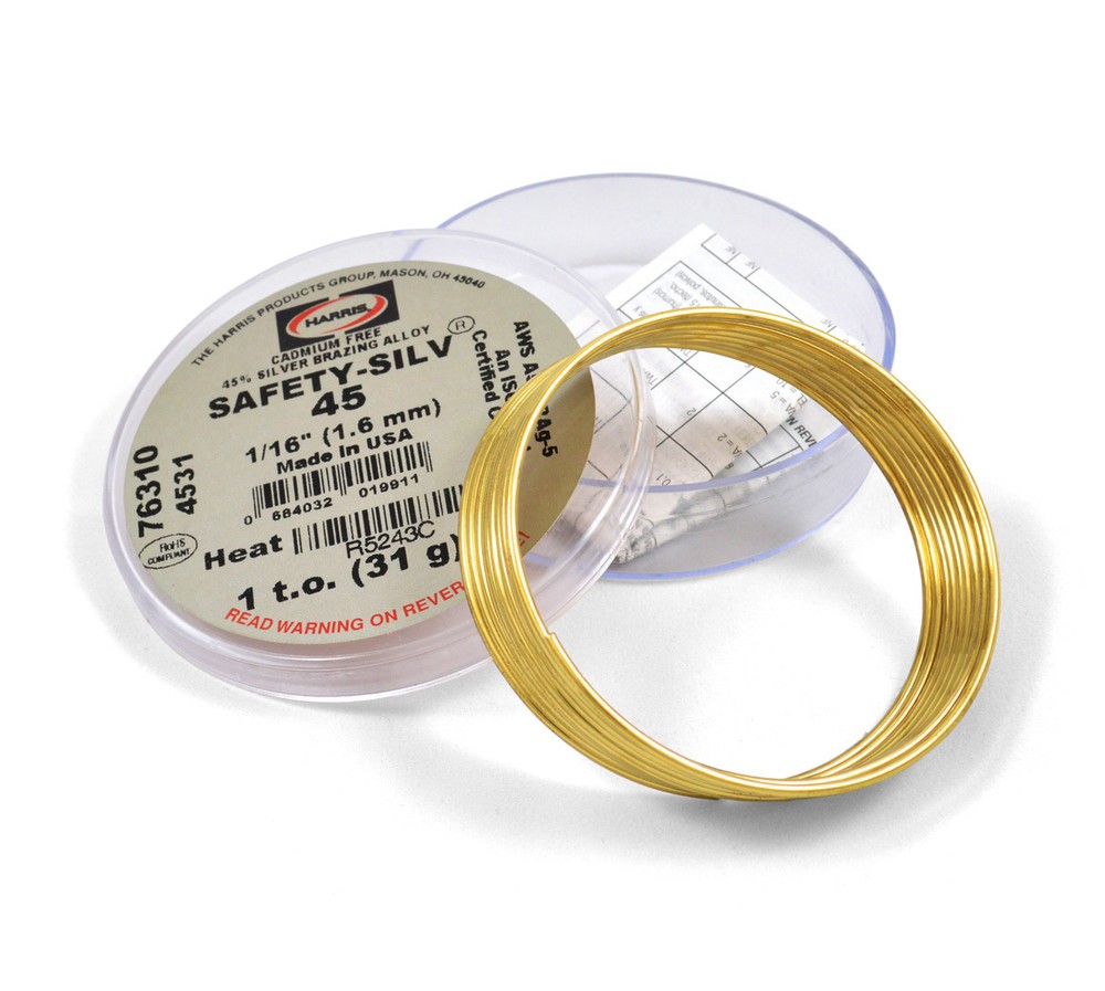 Harris Safety-Silv 45% 1/16 Silver Solder Brazing Alloy 1 Troy Ounce, 76310 4531