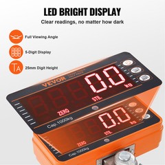 VEVOR Digital Crane Scale Industrial Hanging Scale 2200 lbs/1000 kg Heavy Duty