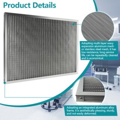 16x18x1 Electrostatic Air Filter MERV 9 Lifetime Use for Cleaner Air Home Office