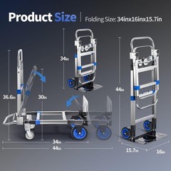 3 in 1 Heavy Duty Aluminum Convertible Hand Truck Folding Dolly Cart 660 lbs