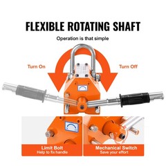 VEVOR Permanent Magnetic Lifter Lifting Magnet 2200 lbs/1000 kg Neodymium Hoist