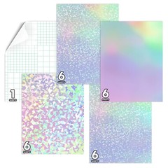 25 Mixed Koala Holographic Sticker Paper Clear Self-Adhesive Laminating Overlay