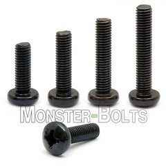 M1.6 / 1.6mm Phillips Pan Head Machine Screws, Steel, Black Oxide, DIN 7985A