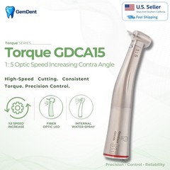 GemDent 1:5 Contra Angle Fiber Optic LED Speed Increasing Internal Water