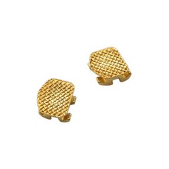 18K Gold Coated Orthodontic Metal Brackets, Mini Roth .022 3-4-5 with Hook