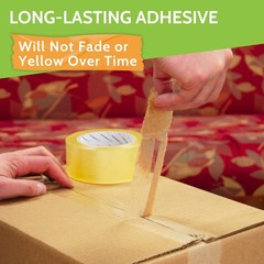 [24 Rolls] Premium Adhesive 1.6 Mil Clear Carton Sealing Tape – 3″ x 100 Yards