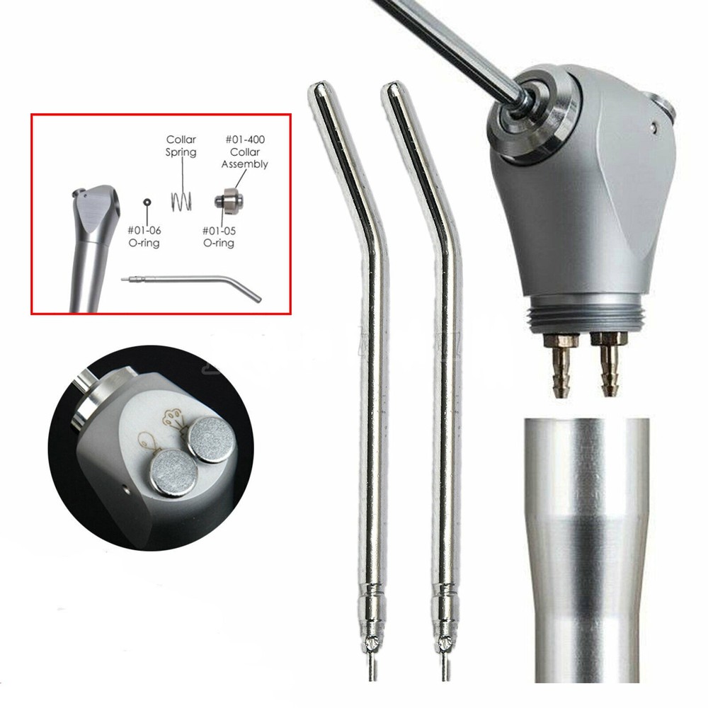 Dental 3-Way Air Water Spray Triple Syringe Handpiece with 2 Nozzles Tips Tubes